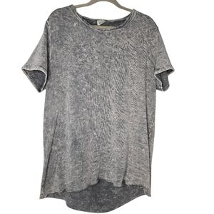 blue buttercup Womens Charcoal Wash Short Sleeve French Terry Top Size Large